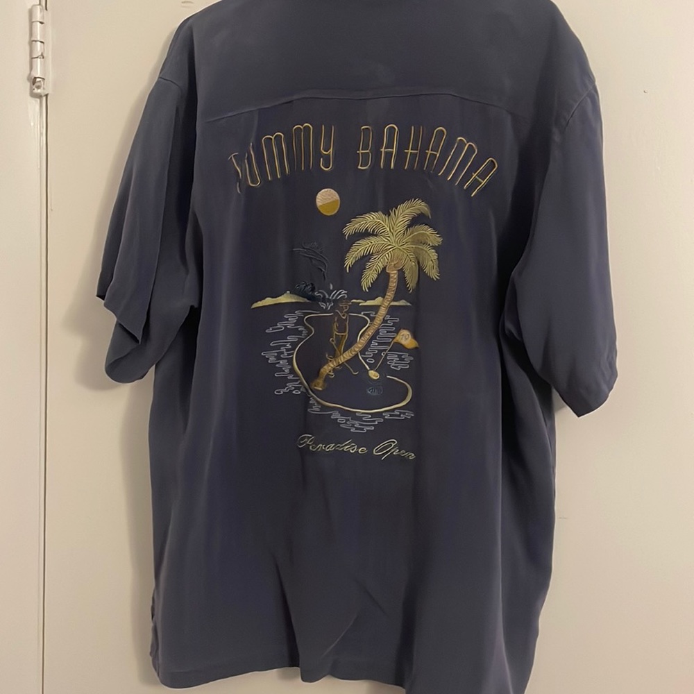 Tommy Bahama Silk Dress Shirt Large “Paradise Open”